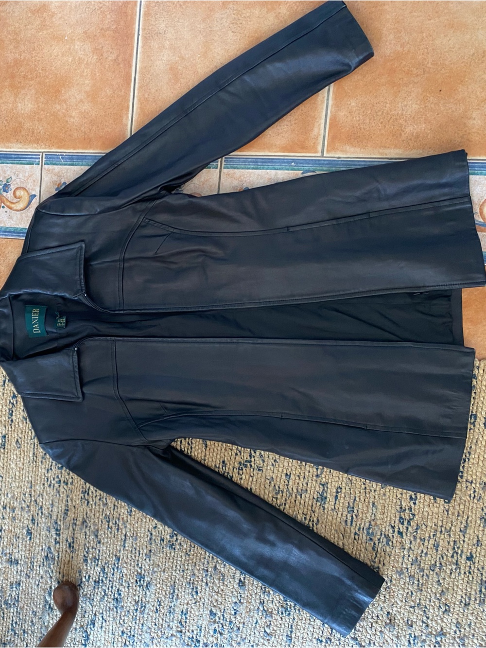 Vintage Danier Black Leather Longline Women's Jacket